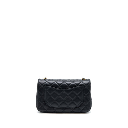 Chanel Pearl Crush Mini Rectangular Flap Bag Lambskin Black GHW (Microchip)