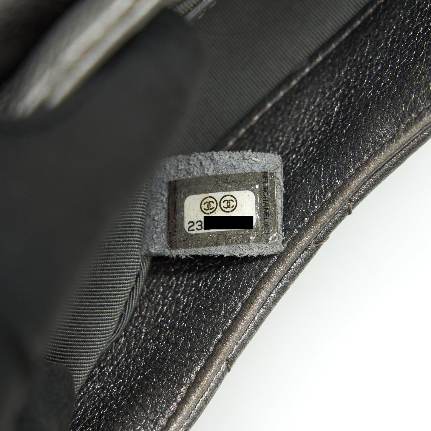 Chanel CC Logo Quilted Calfskin Flap Bag In Metallic Dark Grey