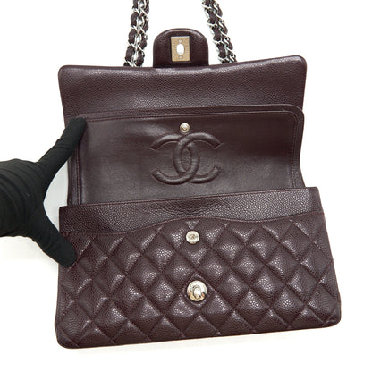 Chanel Medium Classic double Flap bag Caviar Burgundy SHW