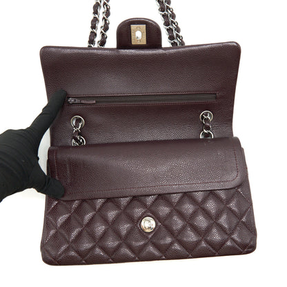 Chanel Medium Classic double Flap bag Caviar Burgundy SHW