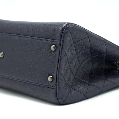 Chanel Tote Bag Caviar Navy Ruthenium Hardware