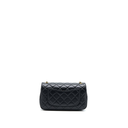 Chanel Pearl Crush Mini Rectangular Lambskin Black Brushed GHW (Microchip)