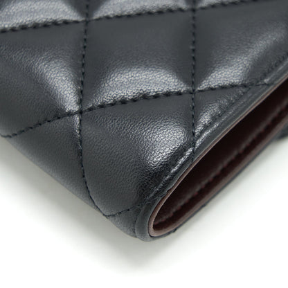 Chanel Classic Flap Wallet Lambskin Black GHW