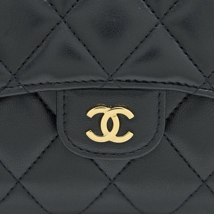 Chanel Classic Flap Wallet Lambskin Black GHW