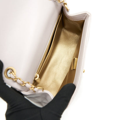 Chanel 21B lilac/ Light Purple mini Pearl Crush Square Flap Bag