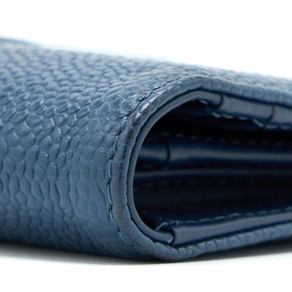 Chanel CC Logo Fold Wallet Caviar Navy SHW