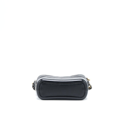 Chanel Small Gabrielle Hobo Bag With Top Handle Aged Calfskin Black Multicolour Hardware