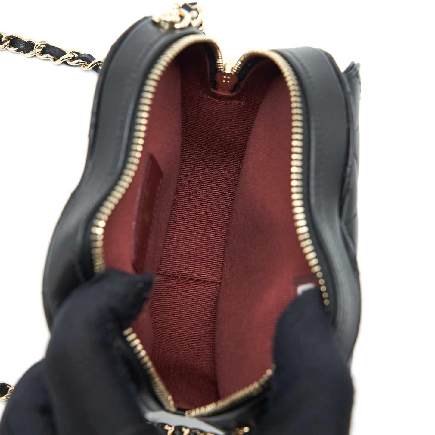 Chanel 22S Small Heart Bag Lambskin Black LGHW