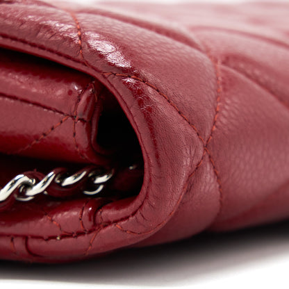 Chanel Classic Timeless Flap Clutch with Chain Caviar Red SHW