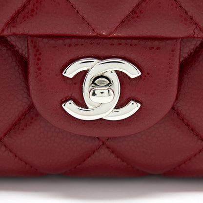 Chanel Classic Timeless Flap Clutch with Chain Caviar Red SHW