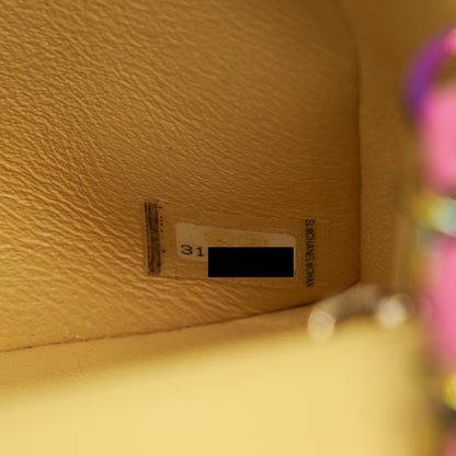 Chanel Mini Rectangular Flap Bag Lambskin Pink with Rainbow Hardware