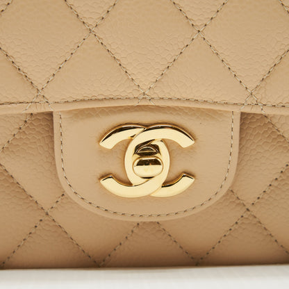 Chanel Classic Double Flap Bag Caviar Beige GHW