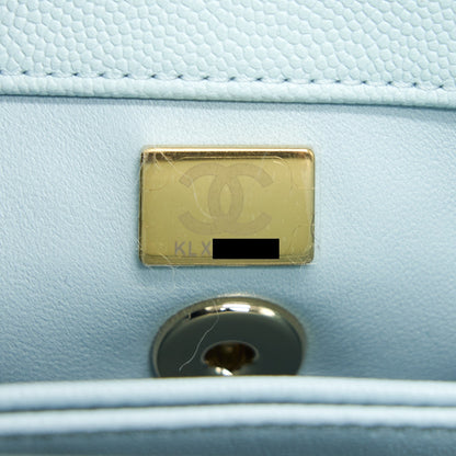 Chanel 21K Baby Blue Coco handle Small (old mini) 24cm LGHW
