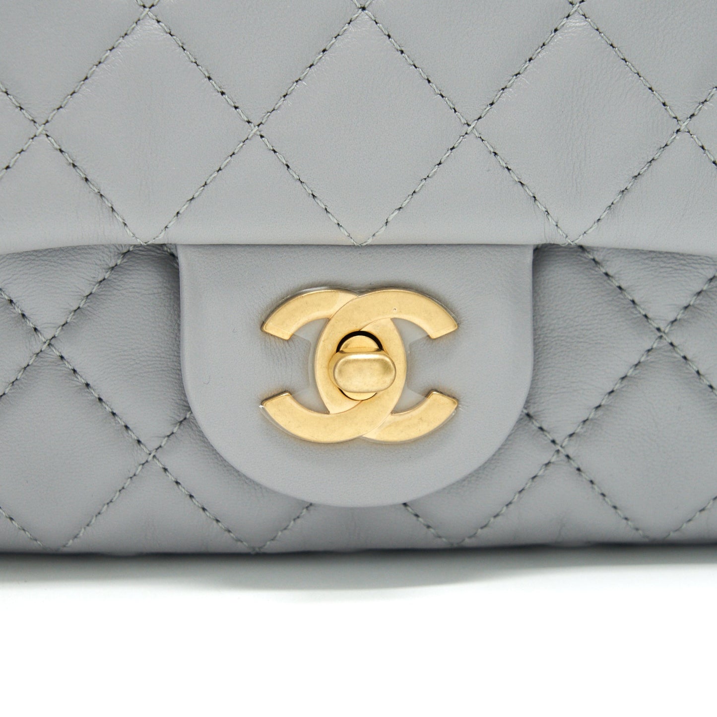 Chanel 21B pearl Crush Mini Rectangular Flap Bag Grey GHW
