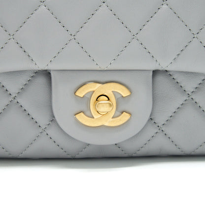 Chanel 21B pearl Crush Mini Rectangular Flap Bag Grey GHW
