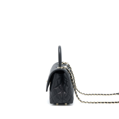 Chanel Coco Handle Caviar Black LGHW(Microchip)