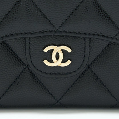 Chanel Card Holder On Chain Caviar Black LGHW