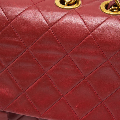 Chanel Vintage Maxi Flap Bag Lambskin Red GHW