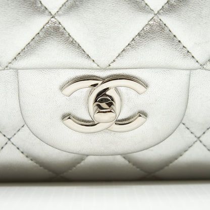 Chanel Maxi Classic Double Flap Bag Lambskin Sliver SHW