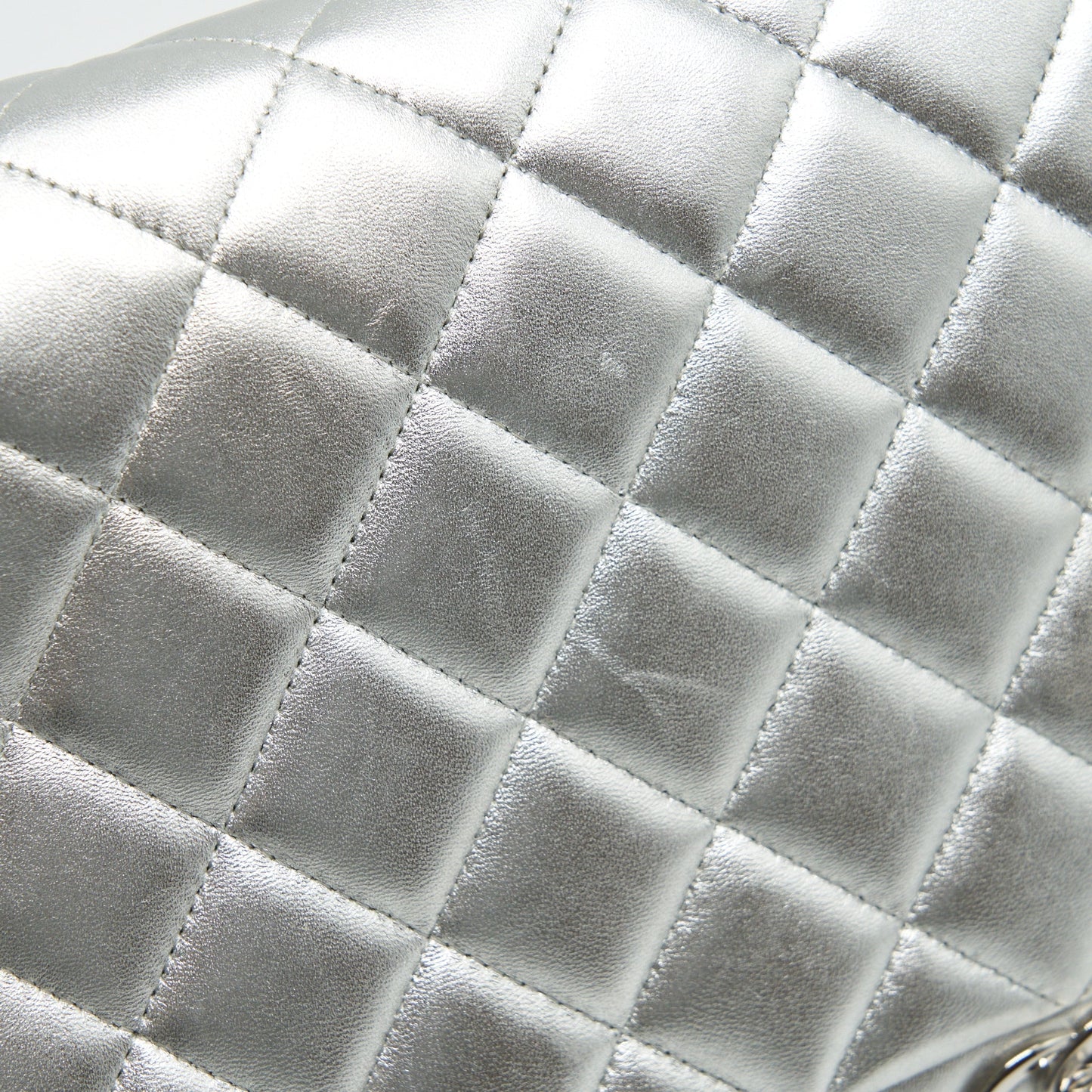 Chanel Maxi Classic Double Flap Bag Lambskin Sliver SHW
