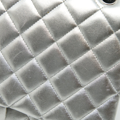 Chanel Maxi Classic Double Flap Bag Lambskin Sliver SHW