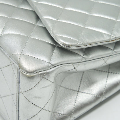 Chanel Maxi Classic Double Flap Bag Lambskin Sliver SHW