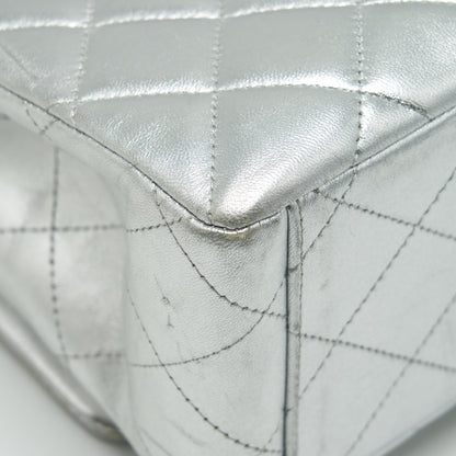 Chanel Maxi Classic Double Flap Bag Lambskin Sliver SHW