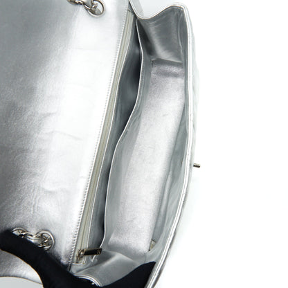 Chanel Maxi Classic Double Flap Bag Lambskin Sliver SHW