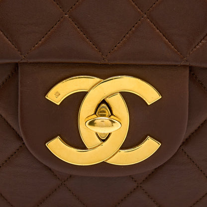 Chanel Vintage Classic Timeless Backpack Lambskin Brown GHW