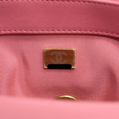 Chanel Small 19 Bag Lambskin Pink Multicolour Hardware (Microchip)
