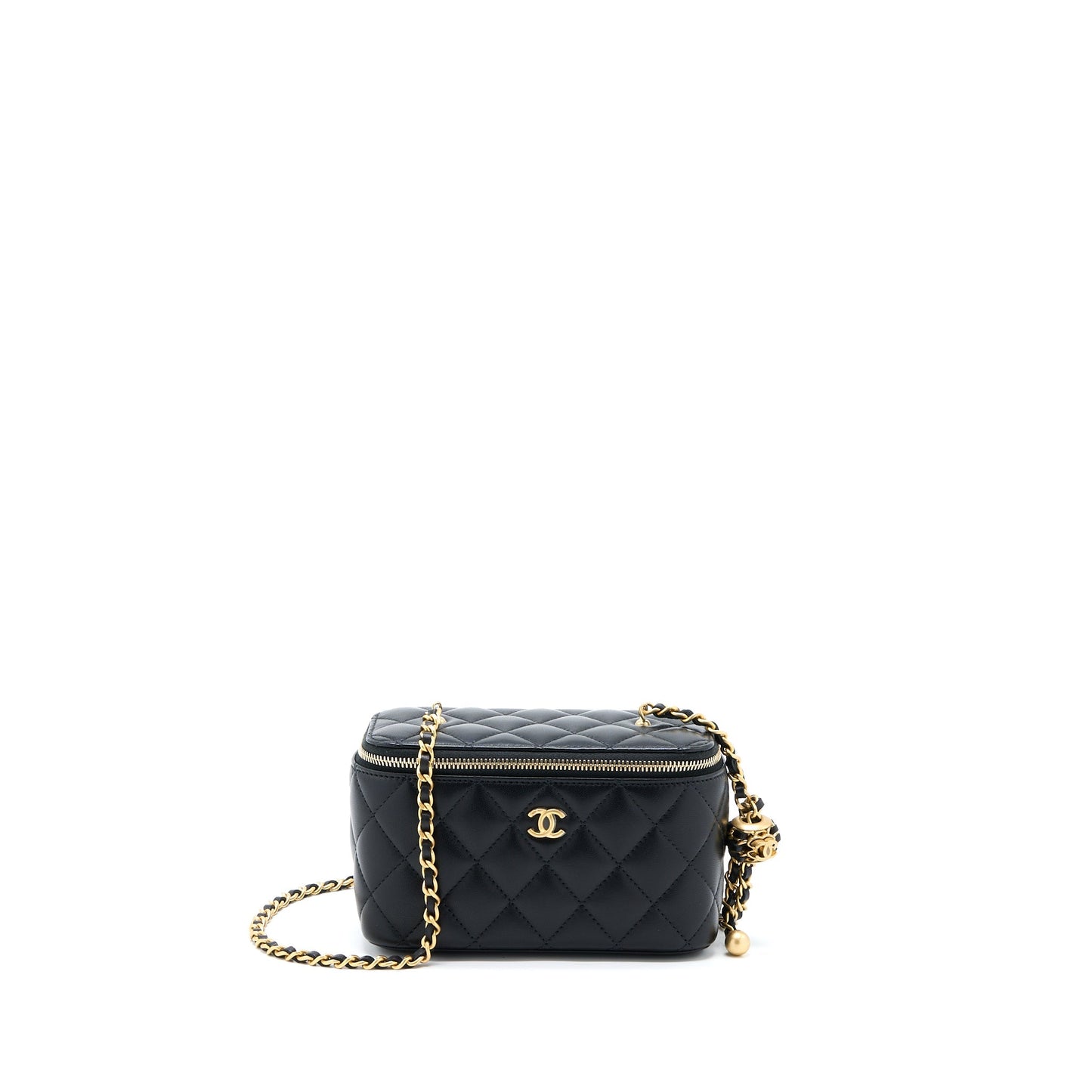 Chanel Pearl Crush Long Vanity Lambskin Black GHW