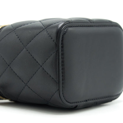Chanel Pearl Crush Mini Vanity Case Lambskin Black GHW