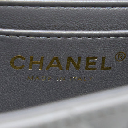 Chanel Top Handle Mini Rectangular Flap Bag Lambskin Grey LGHW (Microchip)