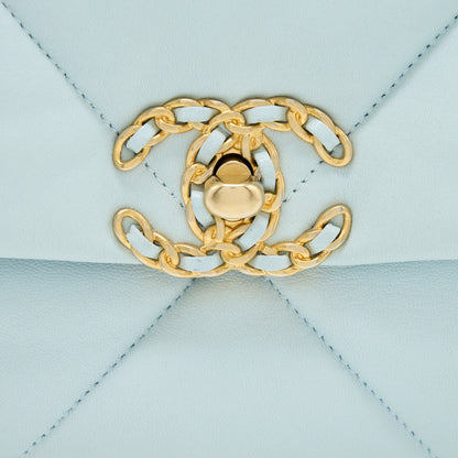 Chanel Small 19 Bag Lambskin Light Blue Multicolour Hardware (Microchip)