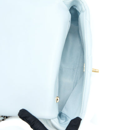 Chanel Small 19 Bag Lambskin Light Blue Multicolour Hardware (Microchip)