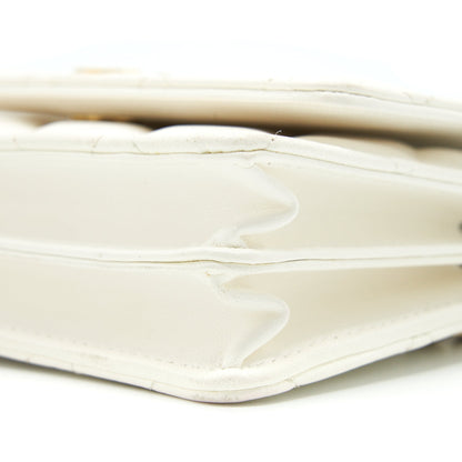 Chanel Ruffles Mini Wallet On Chains White GHW