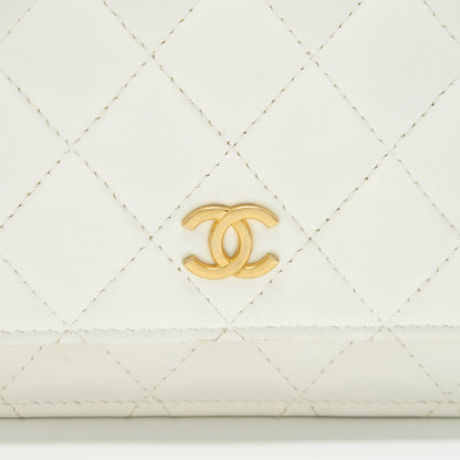 Chanel Ruffles Mini Wallet On Chains White GHW
