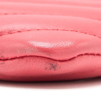 Chanel Chevron Clutch Lambskin Pink LGHW