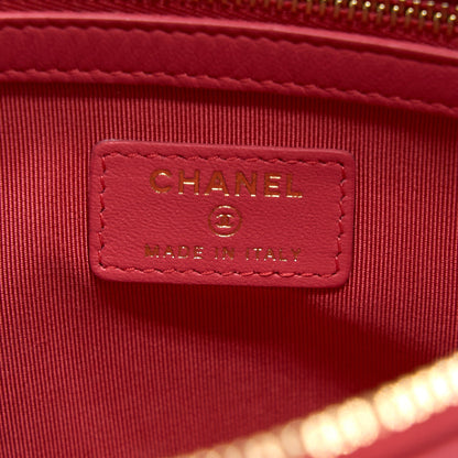 Chanel Chevron Clutch Lambskin Pink LGHW
