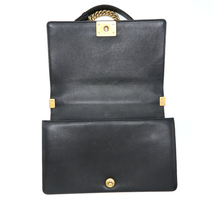 Chanel Boy Bag New Medium (28cm) Lambskin Black Ruthenium GHW