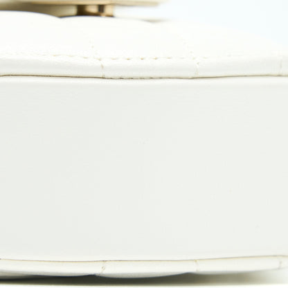 Chanel Small Heart Bag Lambskin White LGHW