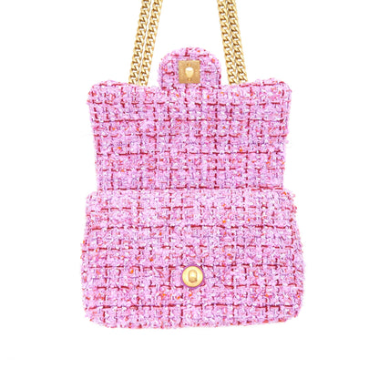 Chanel 22P Mini Square Flap Bag Tweed Pink Gold/Pink Hardware