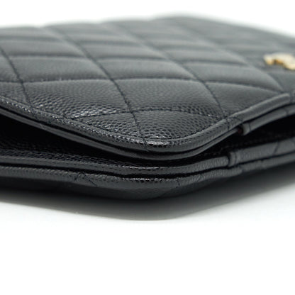 Chanel 22P 2 In 1 Wallet On Chain Caviar Black LGHW