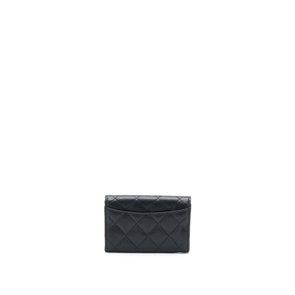 Chanel Classic Flap Card Holder Caviar Black SHW
