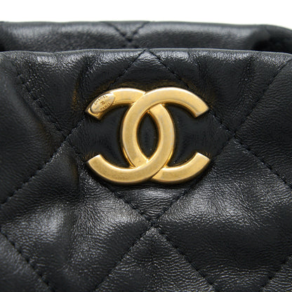 Chanel quilted shoulder bag lambskin black GHW