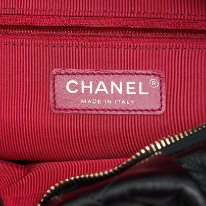 Chanel quilted shoulder bag lambskin black GHW