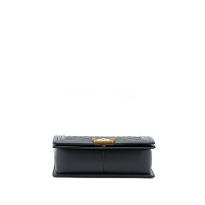 Chanel Medium Boy Caviar Black Brushed Gold Hardware(Microchip)