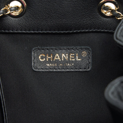 Chanel bucket bag quilted lambskin black LGHW