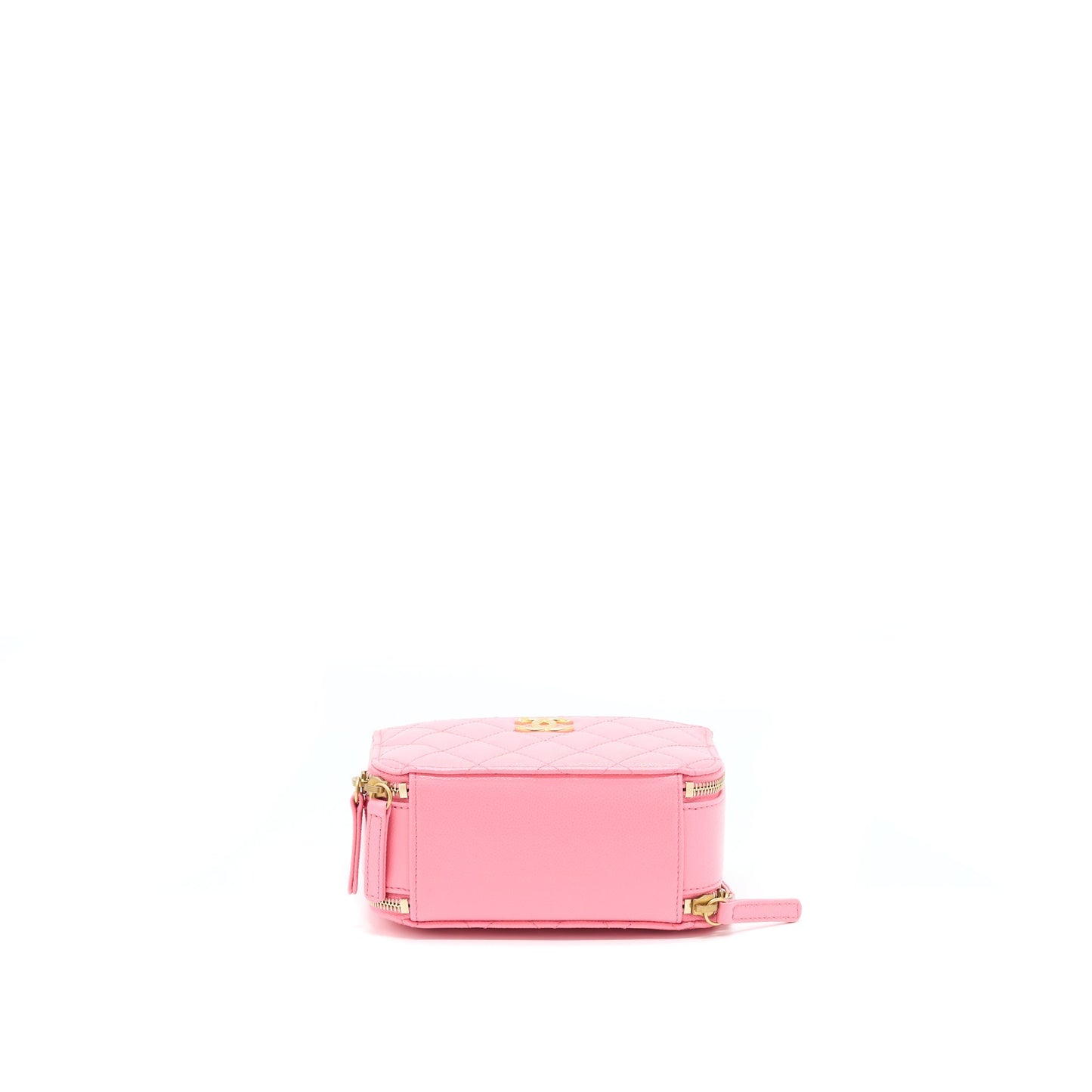 Chanel 22S Letter Top Handle Small Vanity Case Caviar Pink Brushed GHW(Microchip)