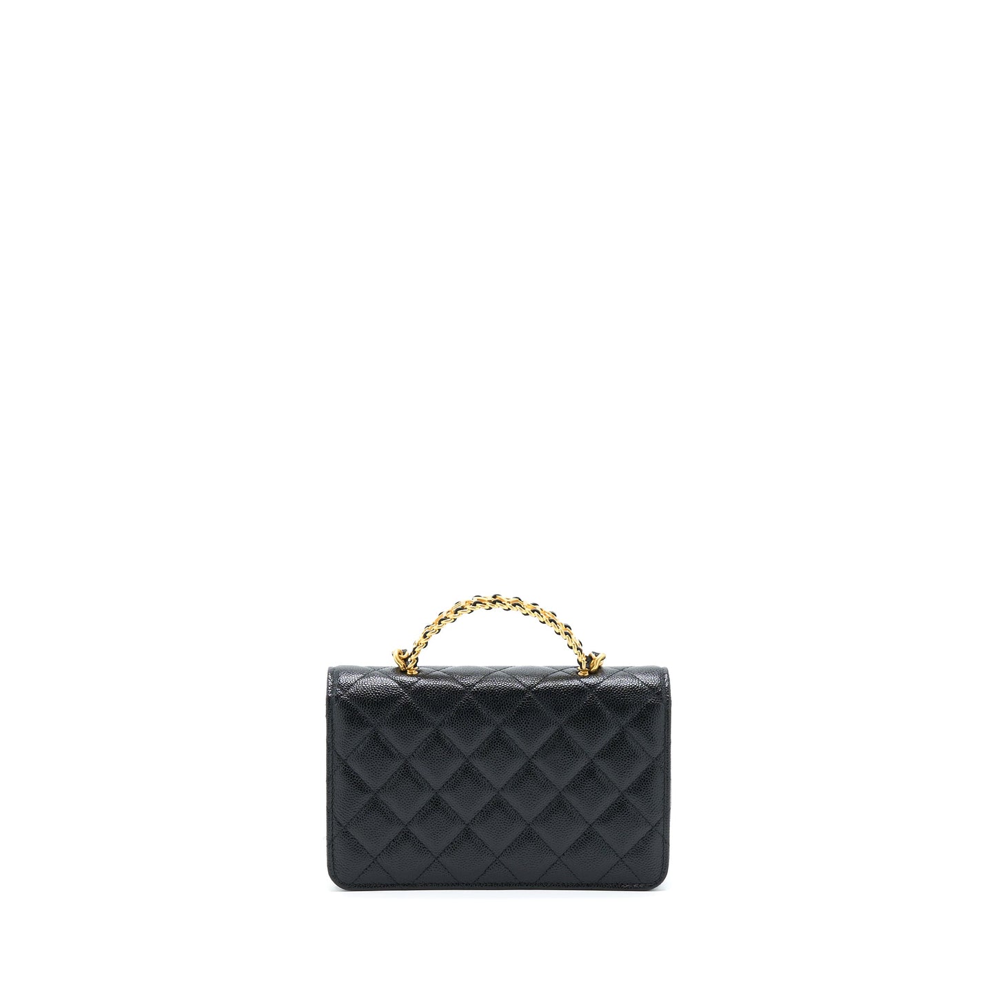 Chanel Top Handle Wallet On Chain Caviar Black GHW (Microchip)